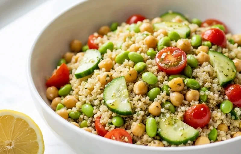 Chickpea Quinoa Salad with Edamame and Feta Menopause