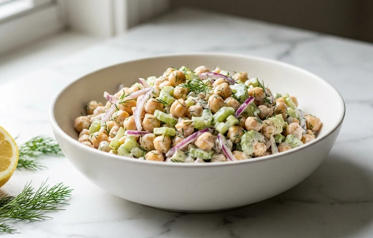 Chickpea Salad Filling with Whole Wheat Sandwich Bread