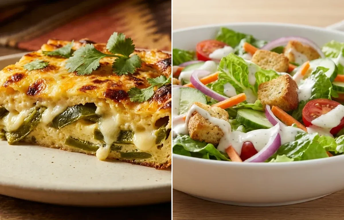 Chiles Rellenos Casserole with Side Salad
