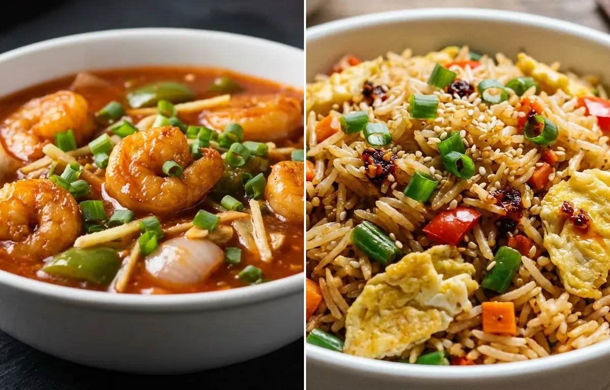 Chilli Prawns Gravy with Egg Fried Rice