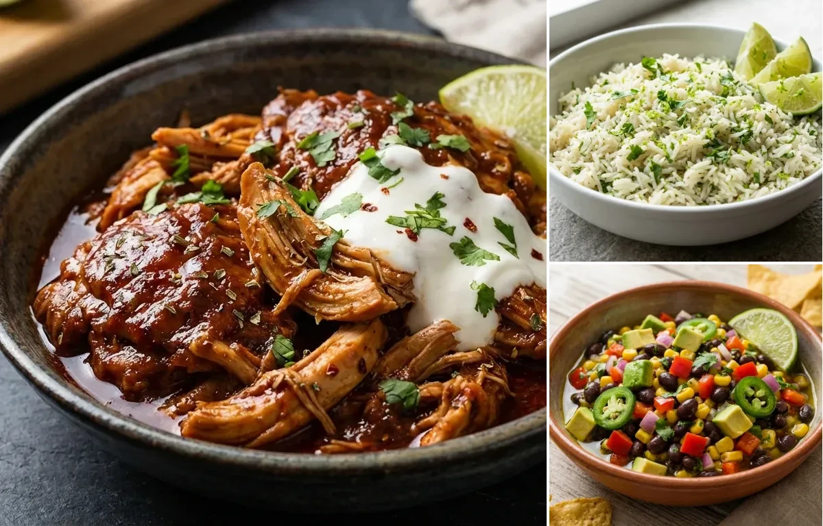 Chipotle Chicken with Cilantro Lime Rice and Corn and Black Bean Salsa