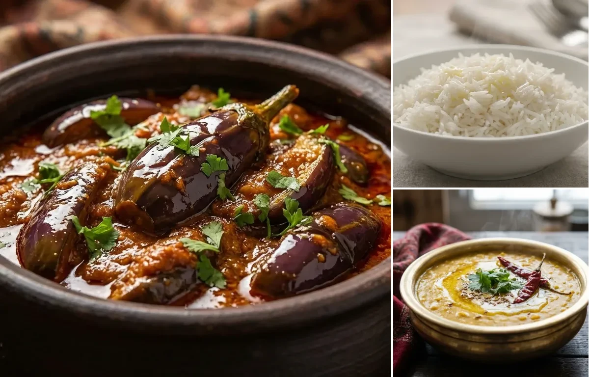 Chok Wangun with Steamed Basmati Rice and Kashmiri Dal