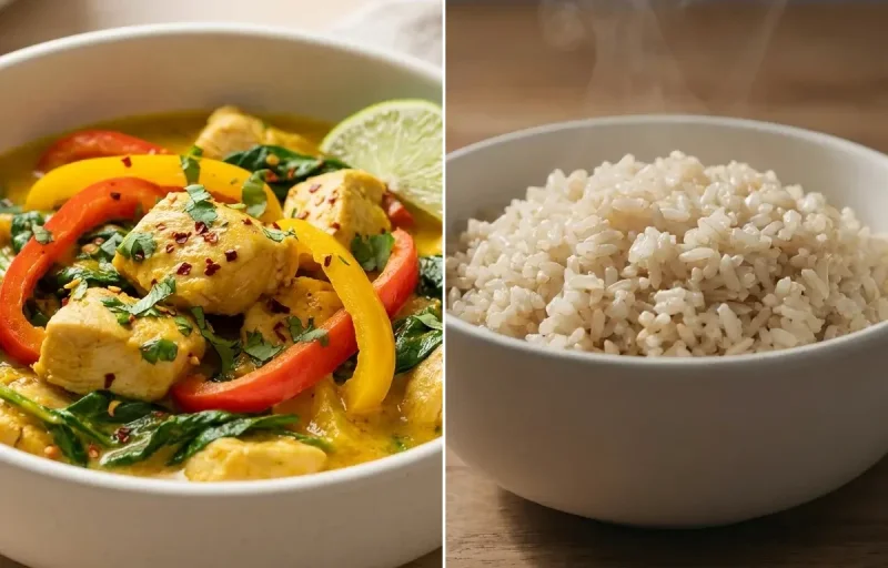 Coconut Curry with Steamed White Rice