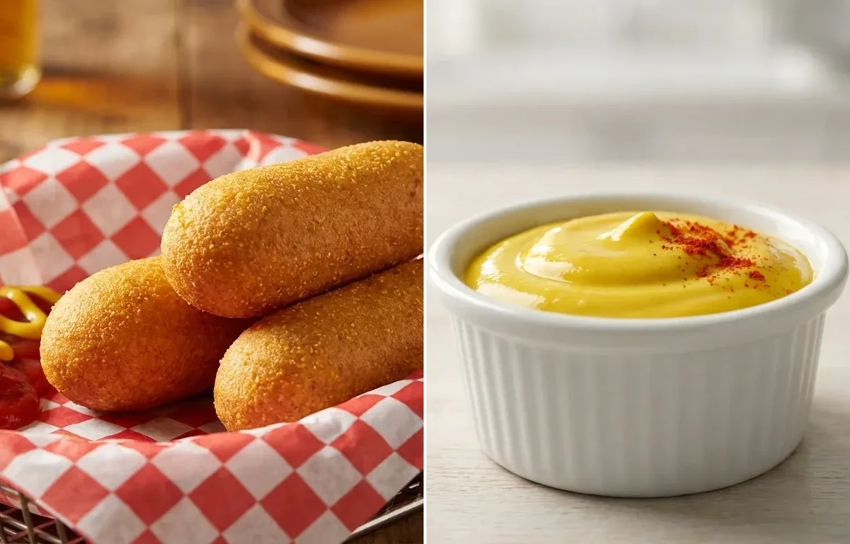 Corn Dogs with Yellow Mustard