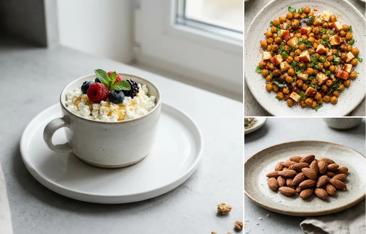 Cottage Cheese Cup with Roasted Chana With Apple and Roasted Almonds Small Portion