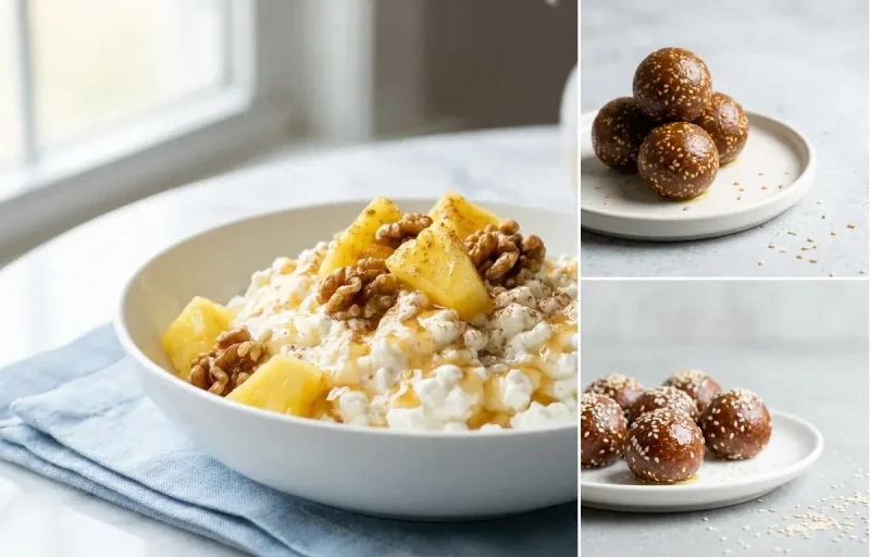Cottage Cheese with Pineapple Walnuts and Hemp Pregnancy + supplement + iron