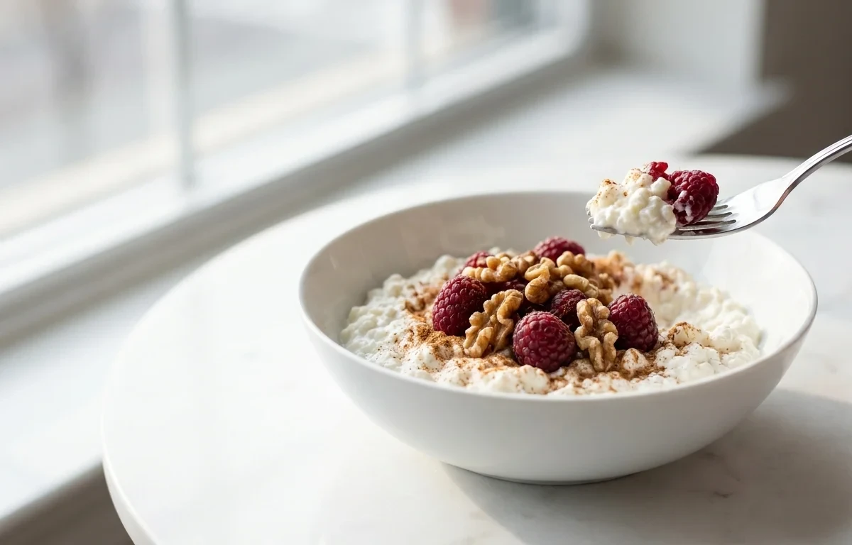 Cottage Cheese with Raspberries