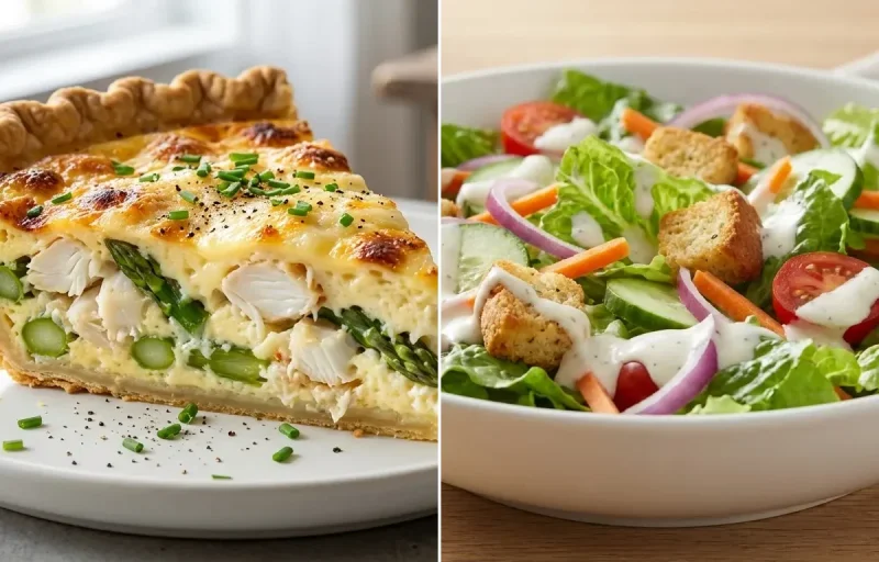 Crab and Asparagus Quiche with Side Salad