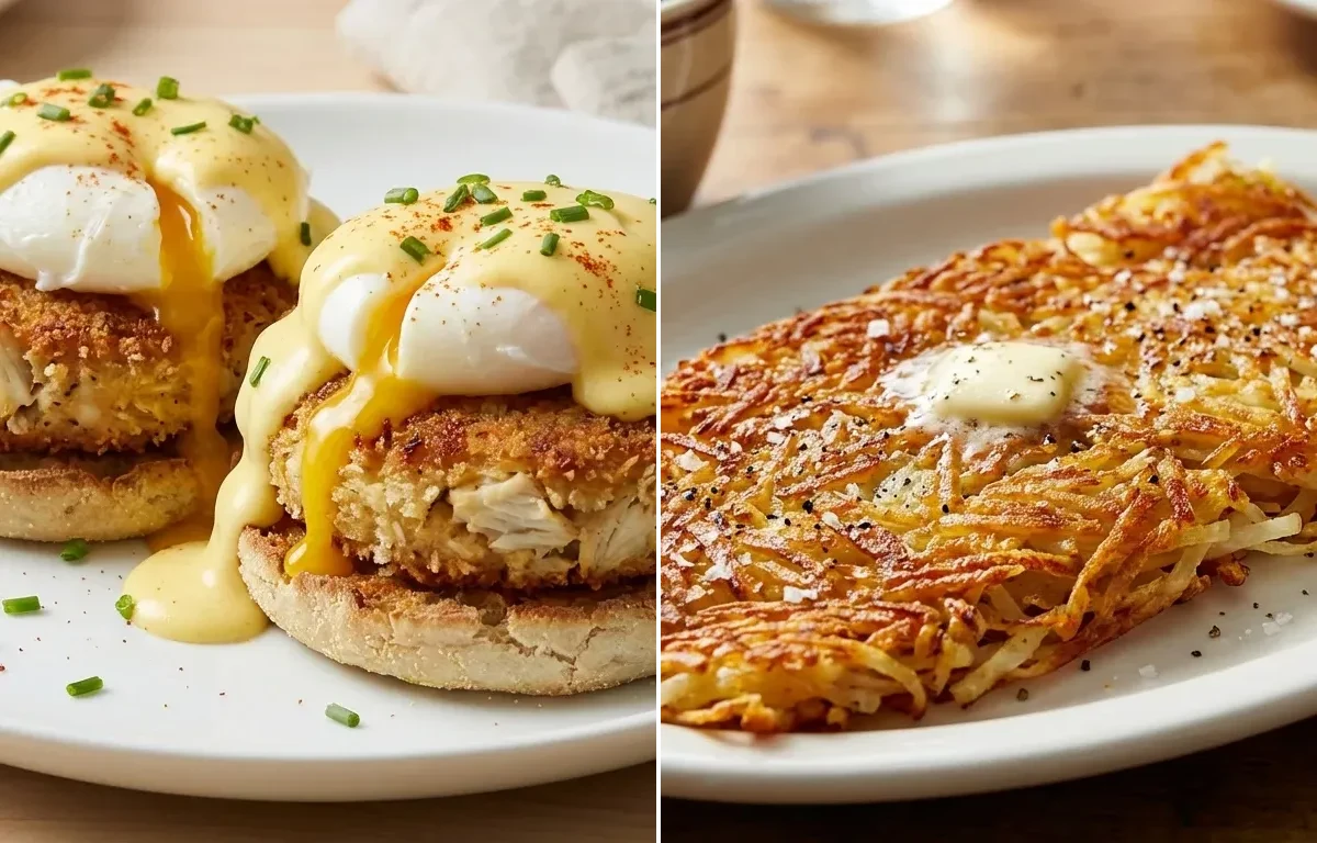 Crab Cake Benedict with Hash Browns