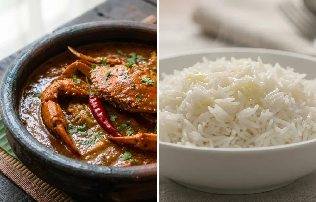 Crab Xec Xec with Steamed Basmati Rice