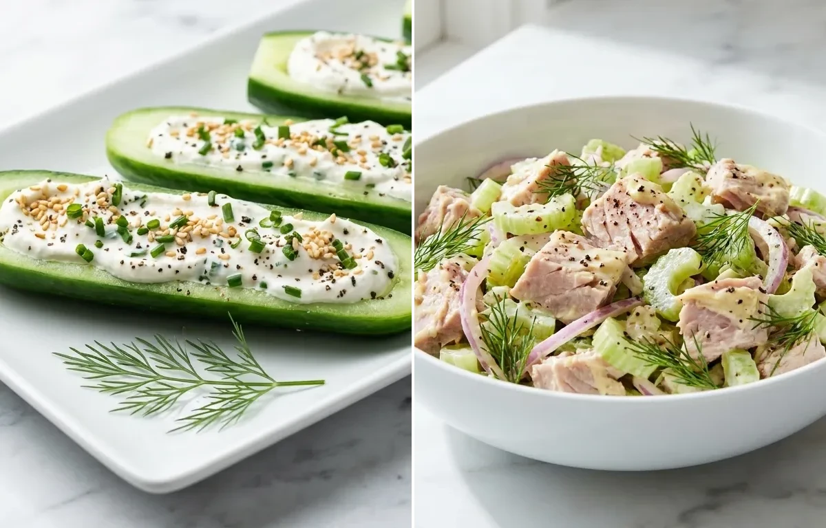 Crunchy Cucumber Boats with Paleo Tuna Salad