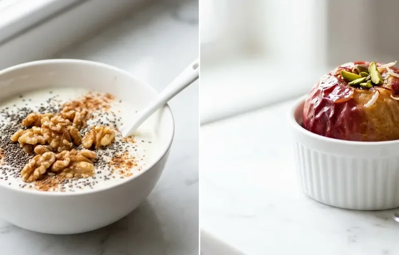 Curd with Chia and Walnuts with Apple