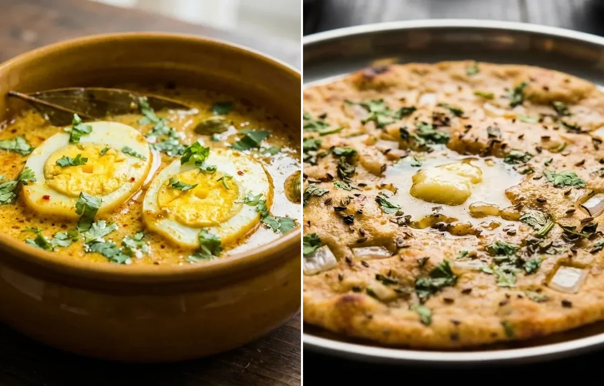Dahi Anda Curry with Missi Roti