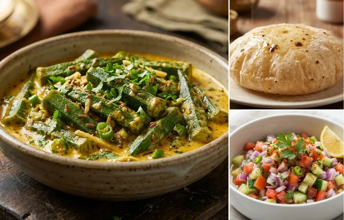Dahi Bhindi with Phulka