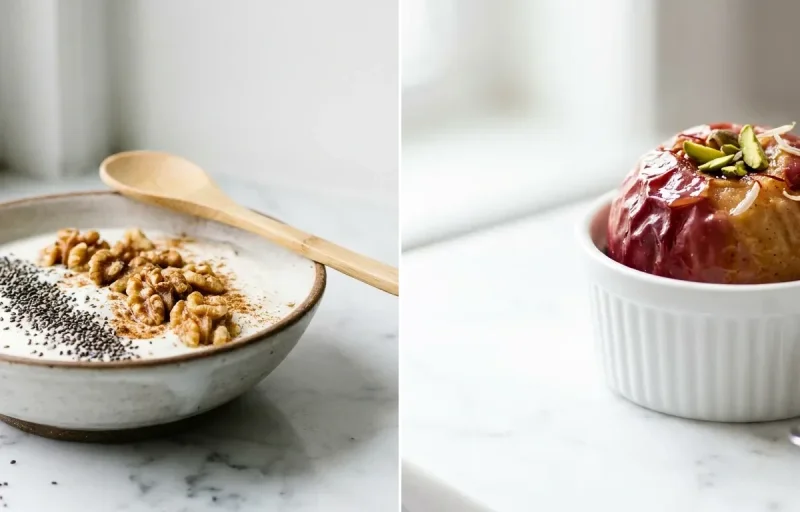 Dahi with Chia and Walnuts with Apple