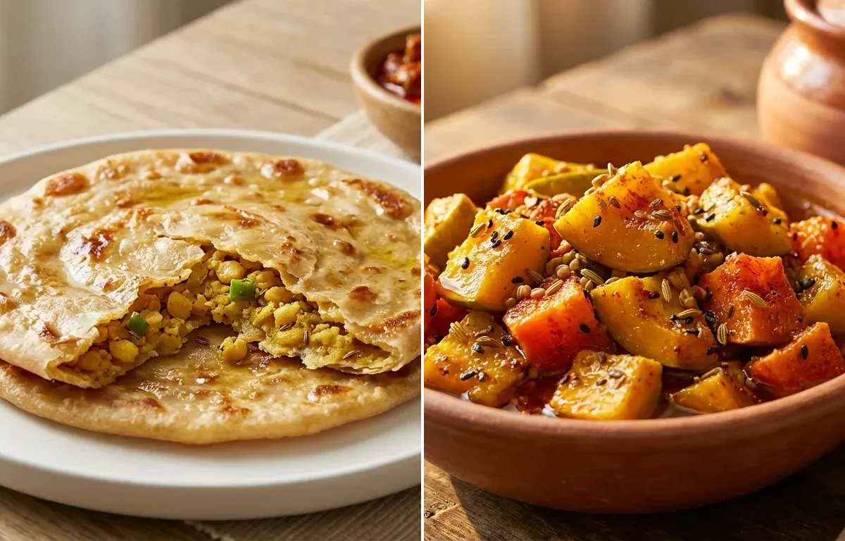 Dal er Porota with Punjabi Mango Pickle