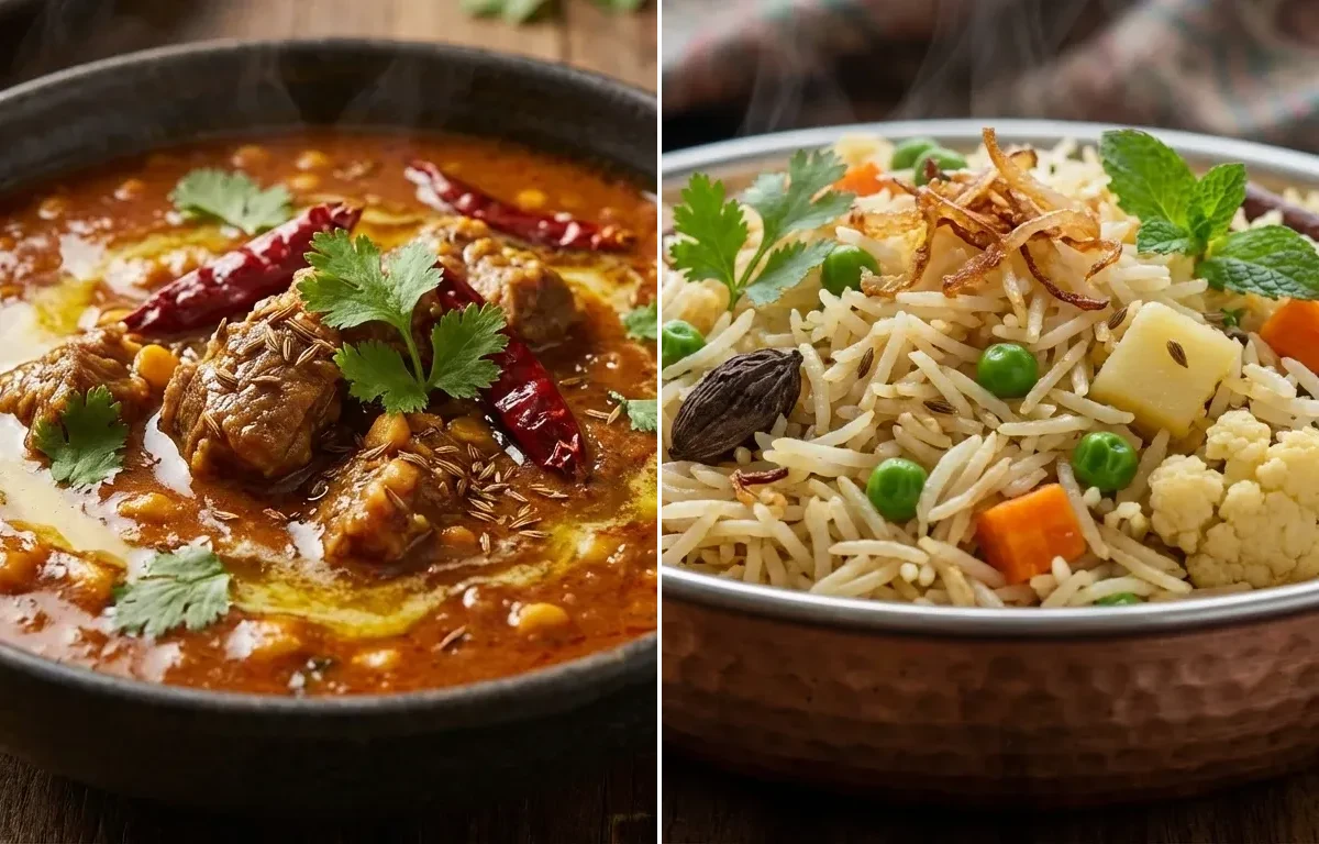 Dal Gosht with Vegetable Yakhni Pulao