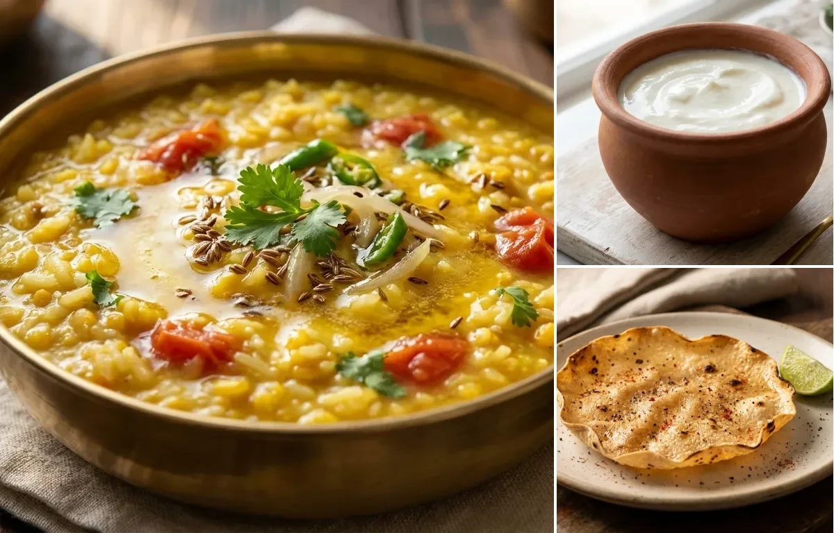 Dal Khichdi with Curd