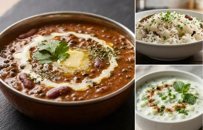 Dal Makhani with Cucumber Raita