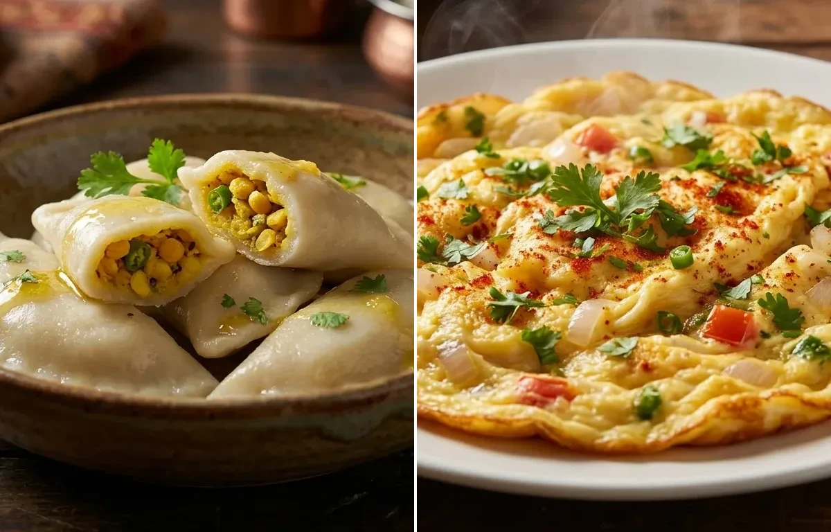 Dal Pitha with Masala Omelette