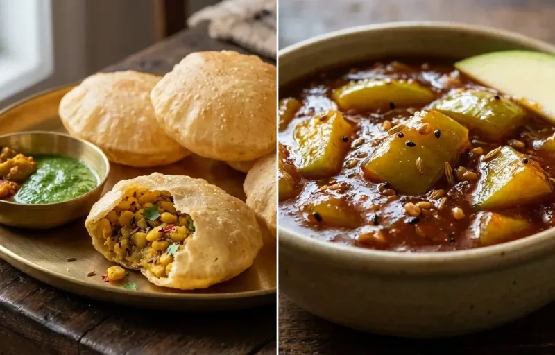 Dal Puri with Aam ki Launji