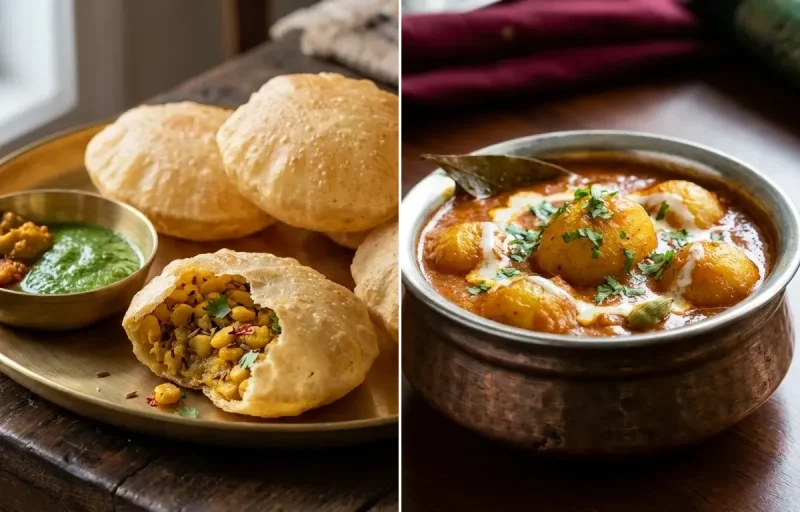 Dal Puri with Dum Aloo