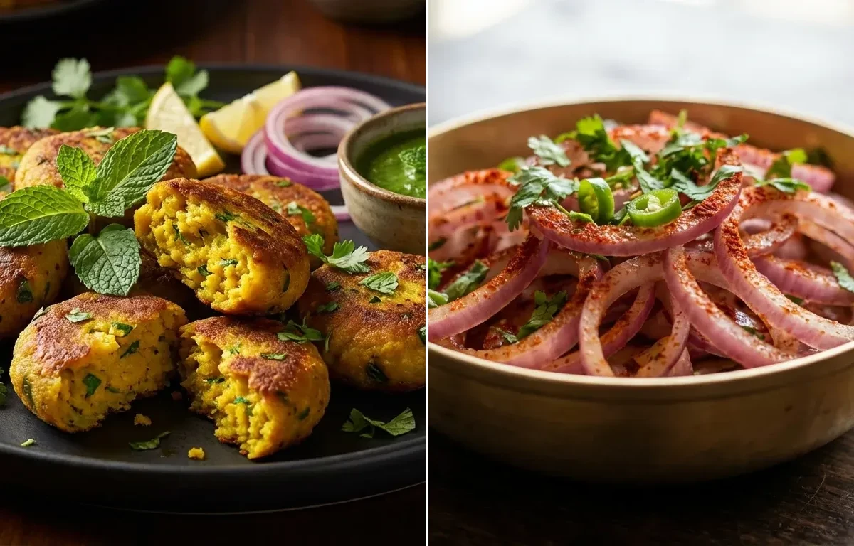 Dal Shami Kebab with Onion Salad