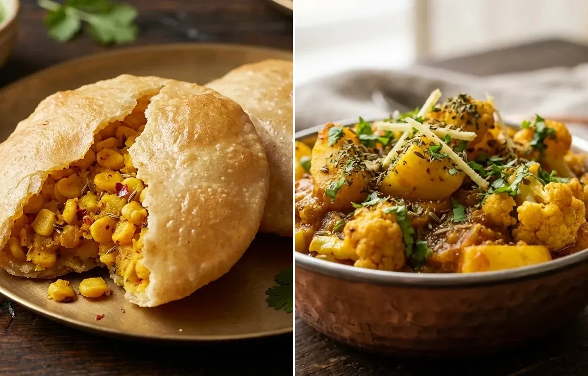Dalpuri with Aloo Gobi Sabzi