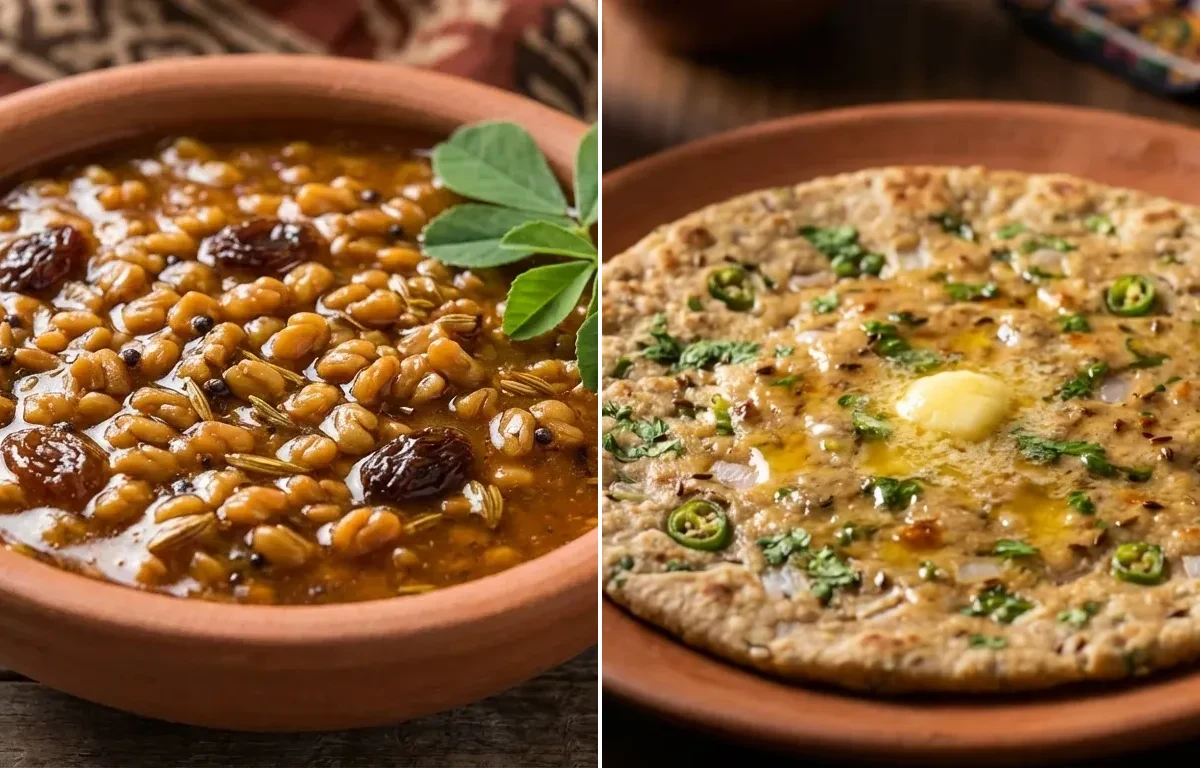 Dana Methi with Bejar ki Roti