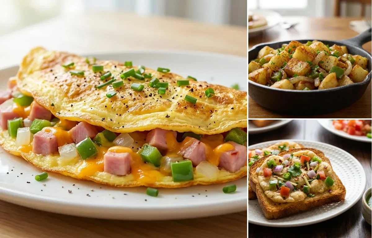 Denver Omelette with Home Fries and Suji Toast