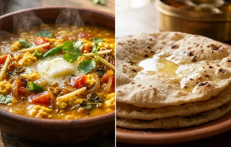 Dhaba Anda Tadka with Roti