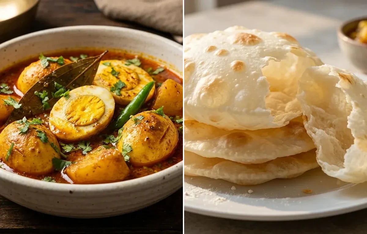 Dim er Dalna with Bengali Luchi