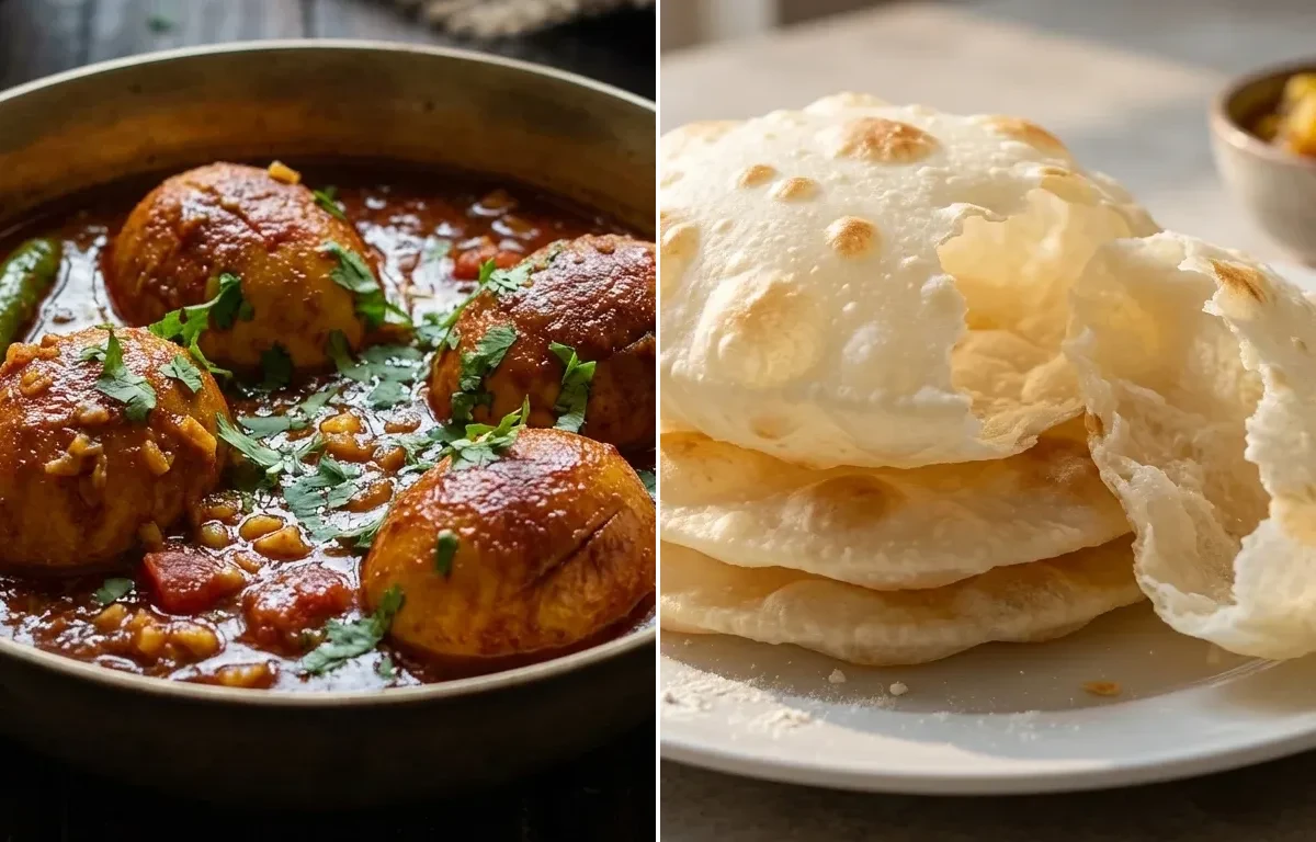 Dimer Kosha with Bengali Luchi