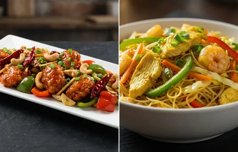 Dragon Chicken with Singapore Noodles