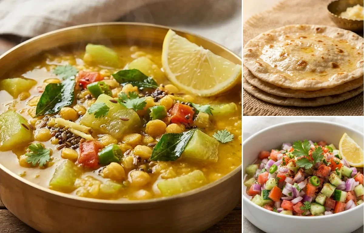 Dudhi Chana Dal with Rotli