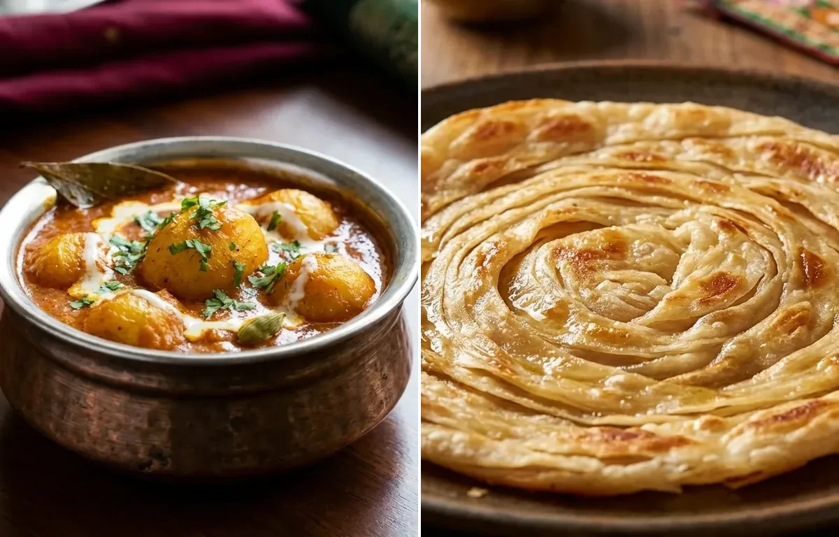 Dum Aloo with Laccha Paratha