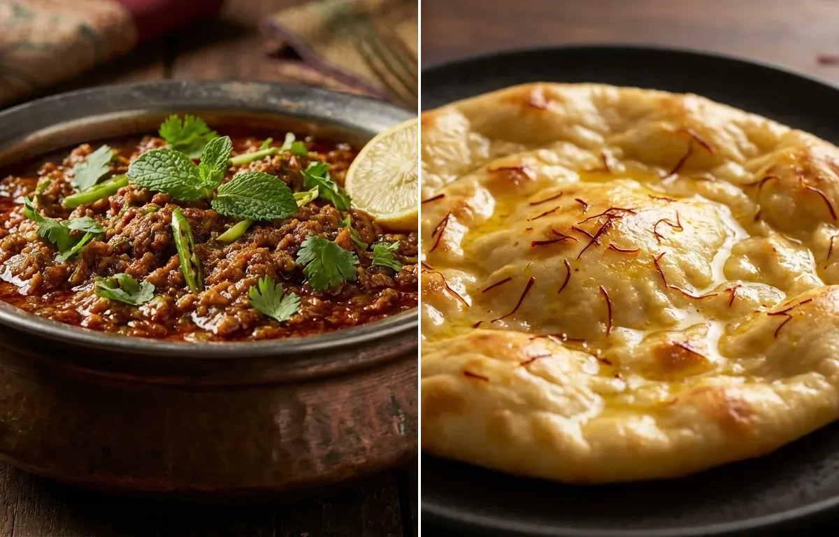 Dum ka Keema with Saffron Sheermal