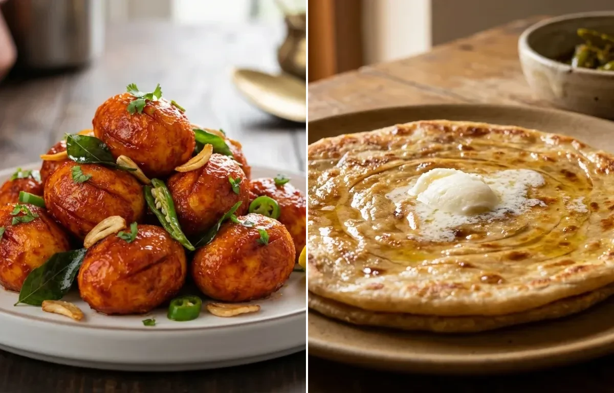 Egg 65 with Paratha