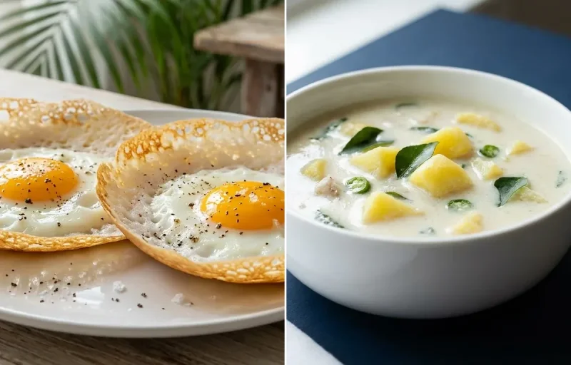 Egg Appam + Coconut Stew