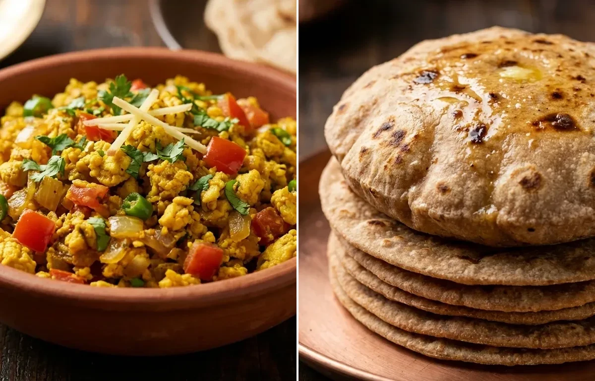Egg Bhurji with Whole Wheat Roti