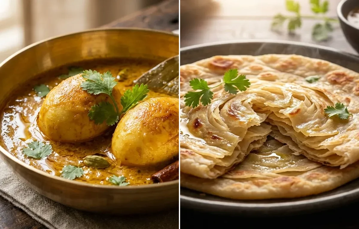 Egg Chaap with Ulte Tawa Paratha