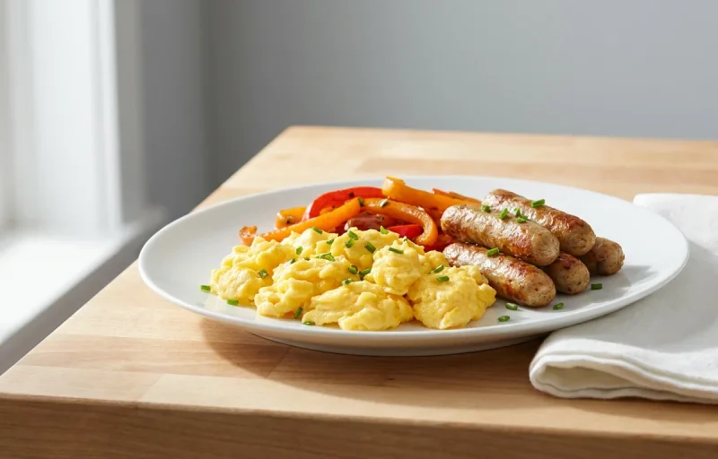 Egg & Chicken Sausage Skillet + Toast