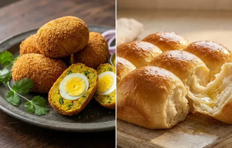 Egg Chops with Ladi Pav