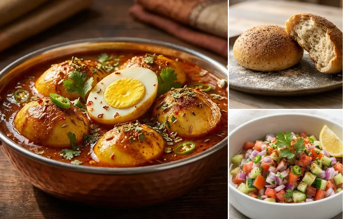 Egg Curry with Goan Poi