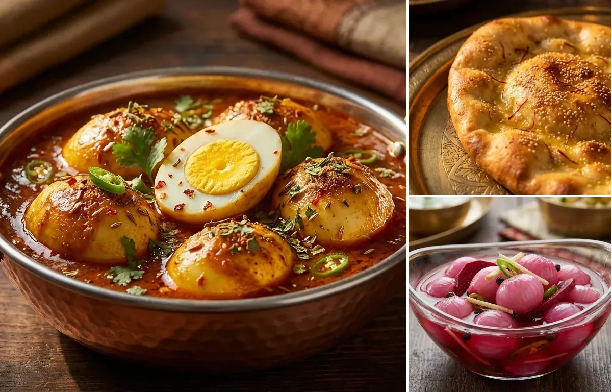 Egg Curry with Taftan and Sirke Wale Pyaaz