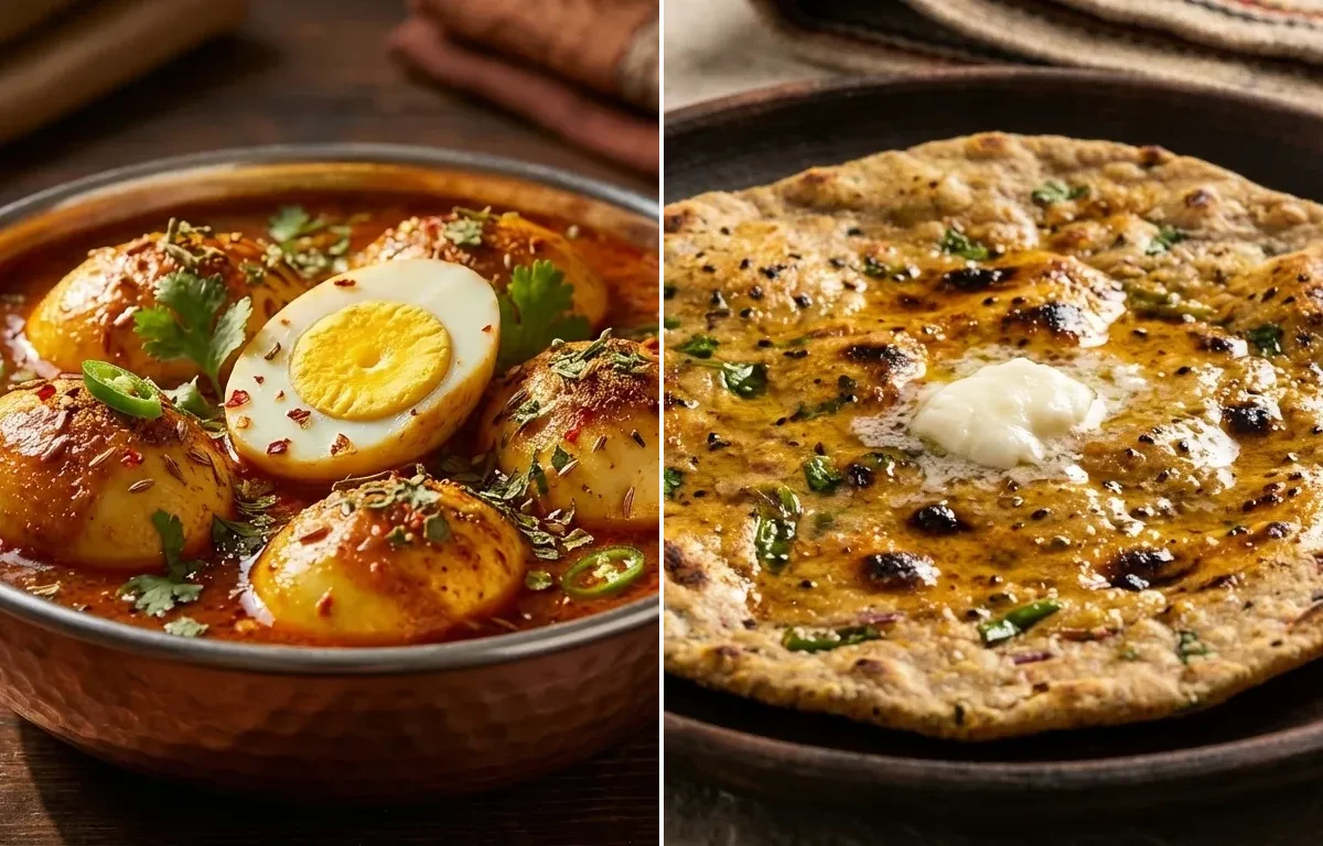 Egg Curry with Bejad Roti