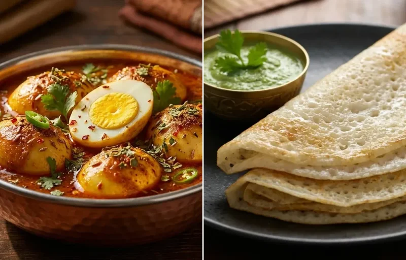 Egg Curry with Ghavan