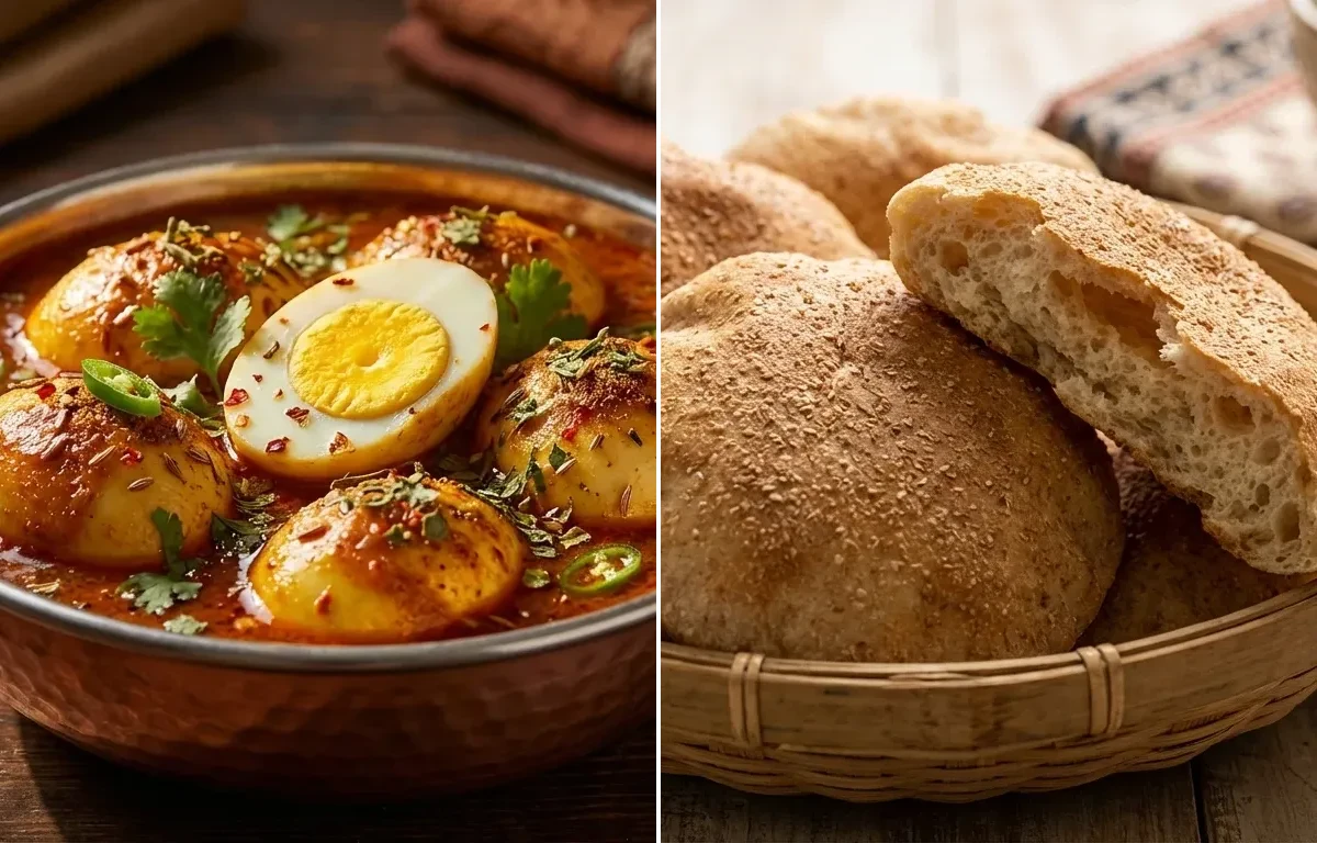 Egg Curry with Goan Poee Bread