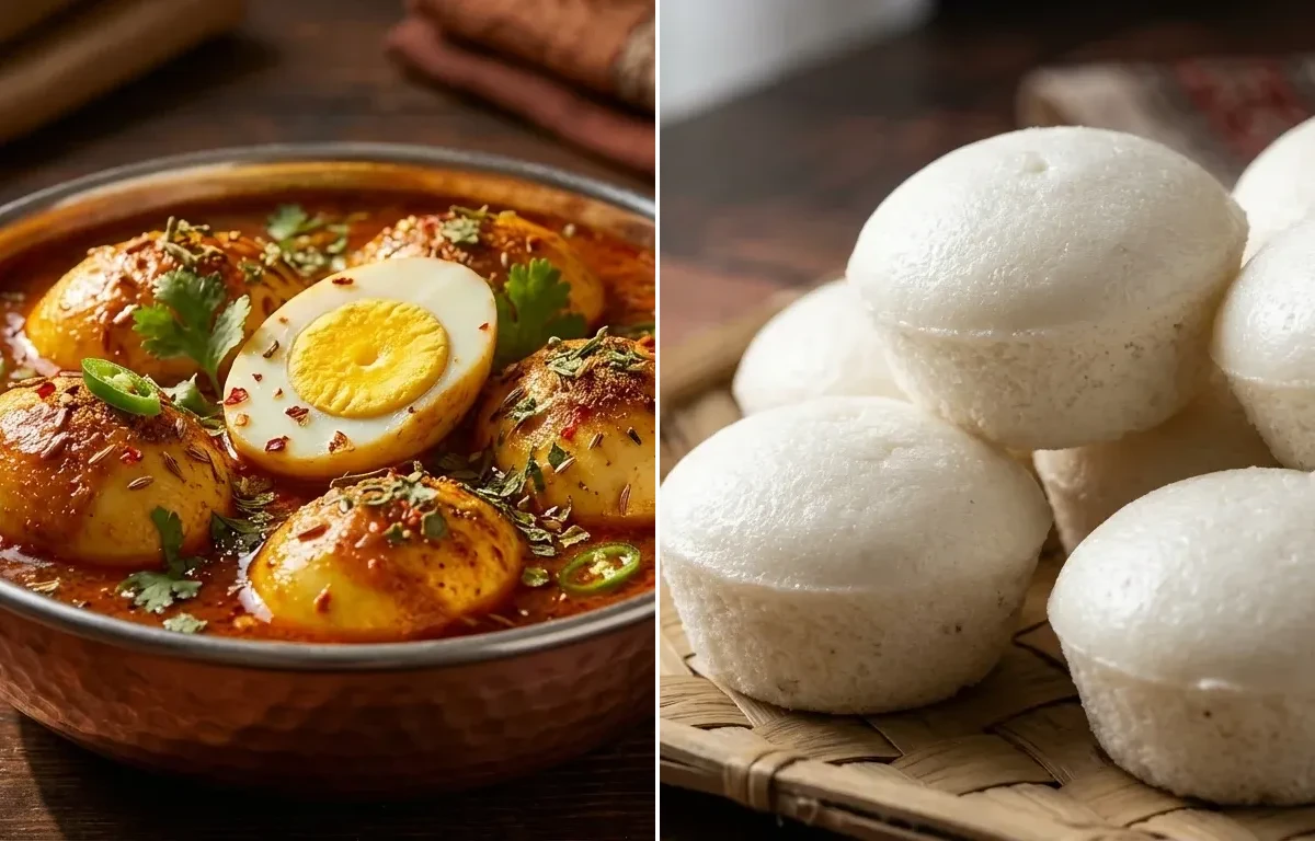 Egg Curry with Goan Sannas