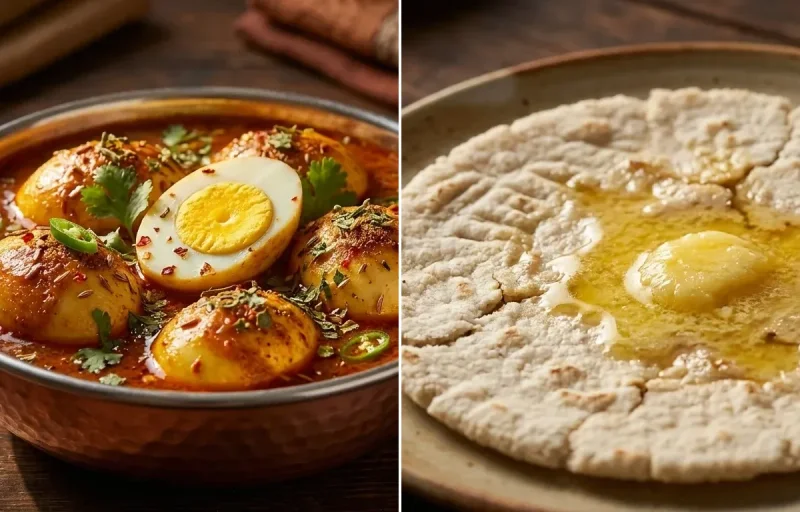 Egg Curry with Jowar Bhakri